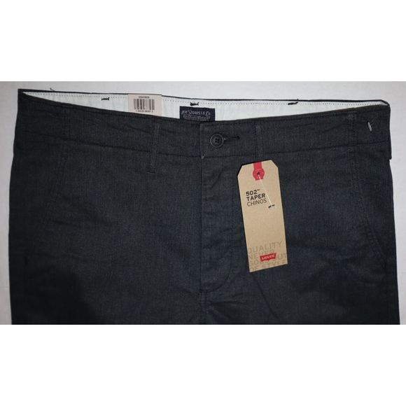 Levi's 329410028 Men's Sz 32x30 Dark Gray 502 Taper Chinos Fit Stretch Pants - Picture 4 of 5